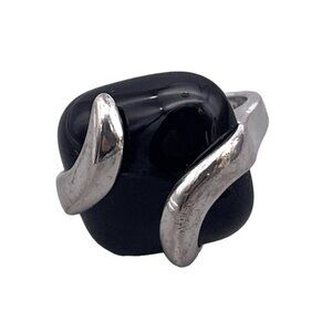 925 Sterling Silver Fas Black Onyx Ring Onyx Size 4.75